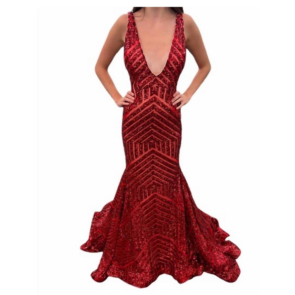 Red  Gown - Picture 2 of 3